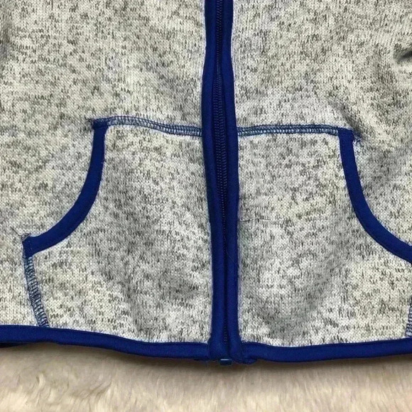 Joe  Fresh Zip-Up Sweater Grey & Blue Size 3T - Picture 4 of 16